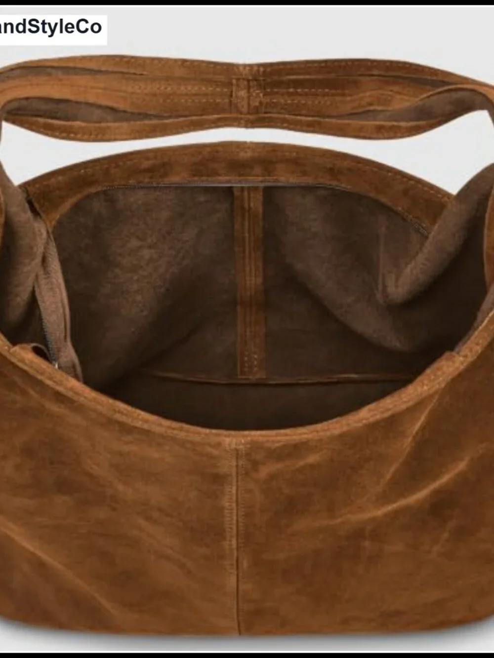 Genuine Suede Hobo Bag Shoulder Handbag Large Slouchy Purse Zipper